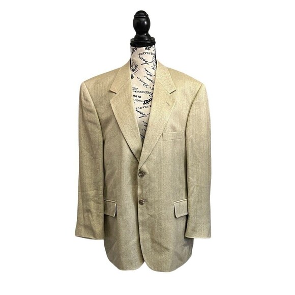 Haspel Mens Sportcoat Blazer Jacket Mens 42S Yellow Two Button Silk Modest VTG - Picture 1 of 10